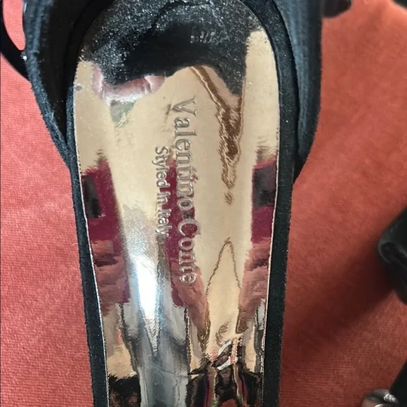 Valentino Black Stiletto Heels with Crystal Embellishments - Picture 2 of 8